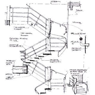 Esquema detalle de escalera - Casa Cruz