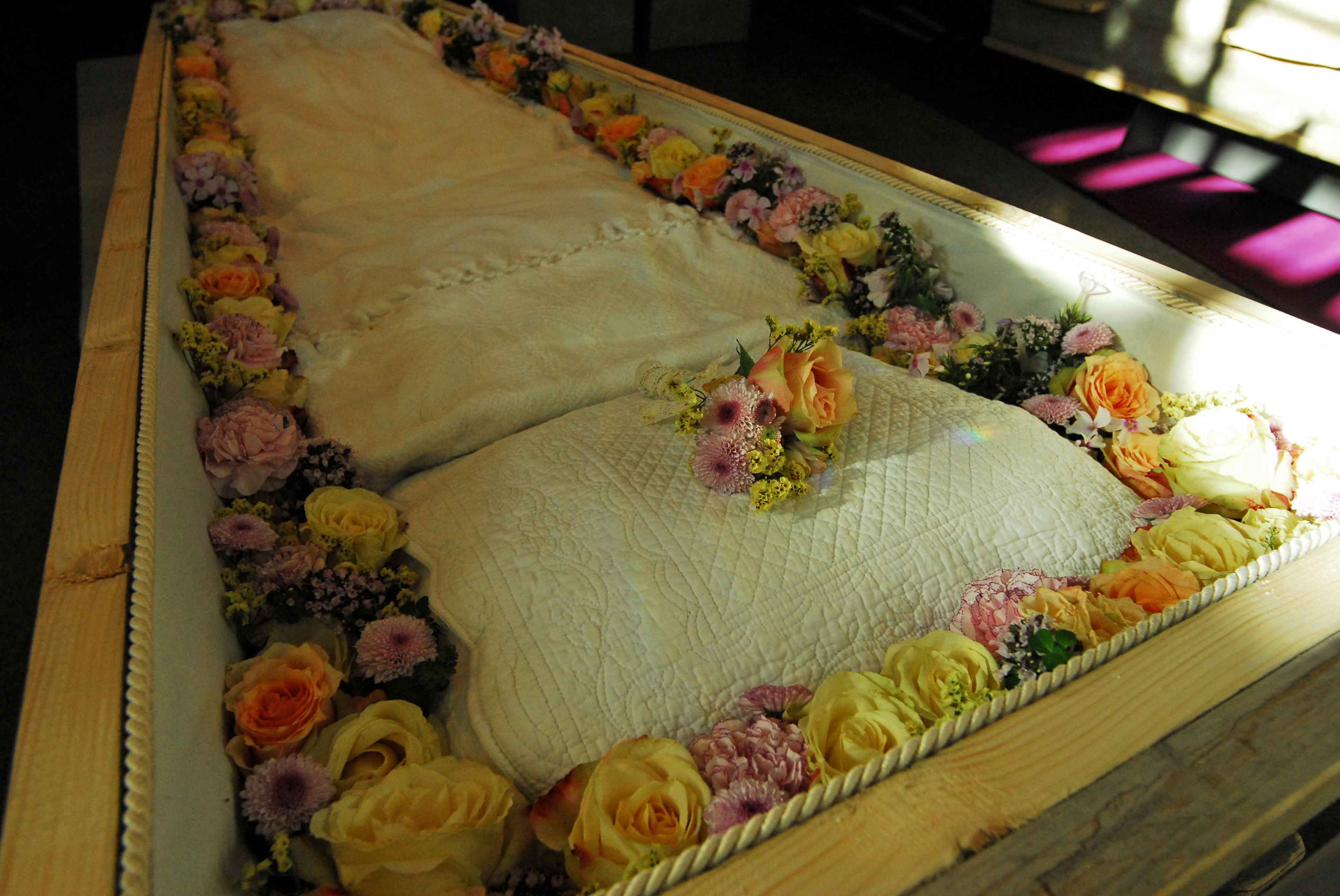 Bloemen voor in de kist