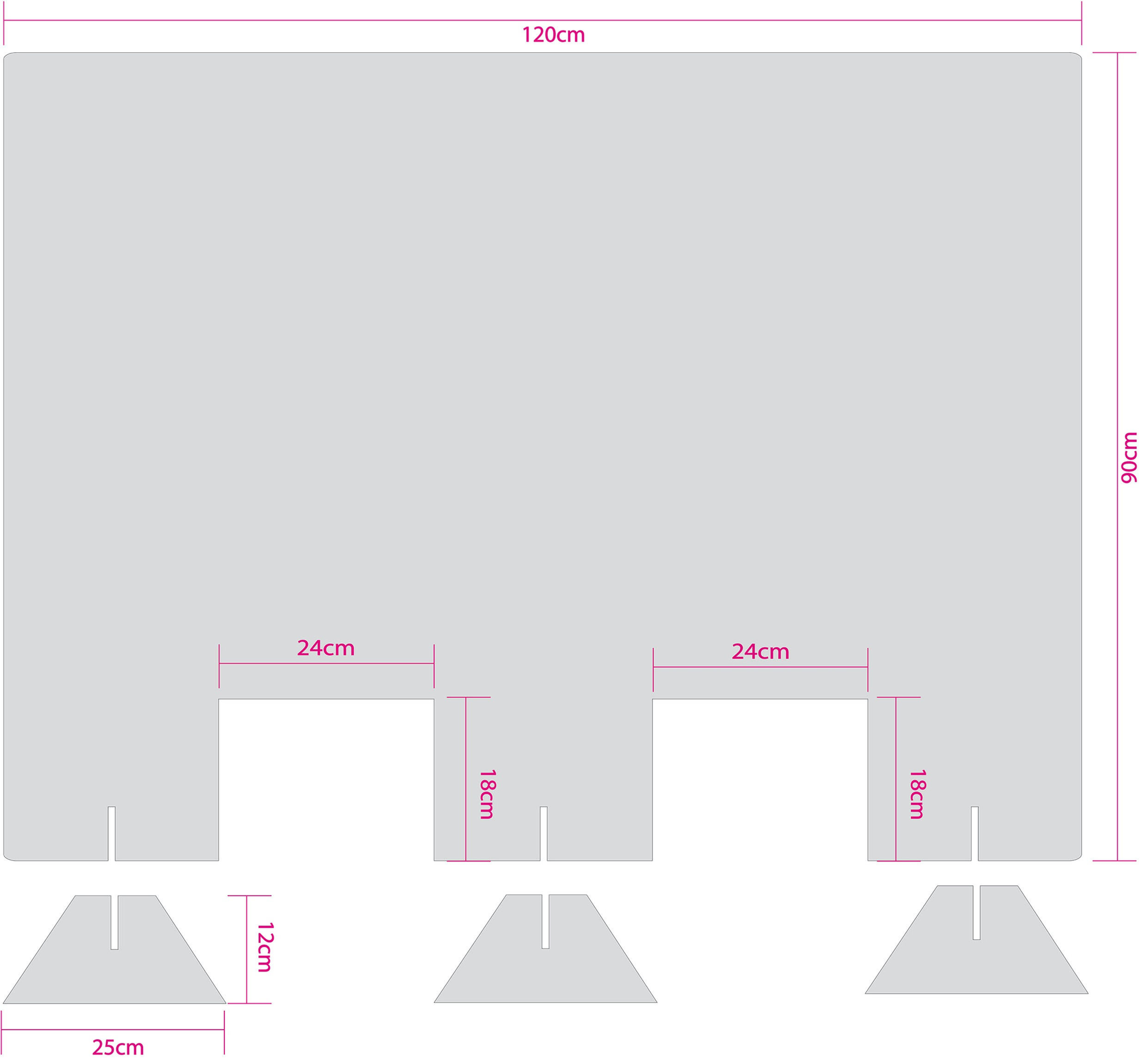 Tröpfchenschutz mit 2 Durchreichen 120X90cm aus Plexiglas