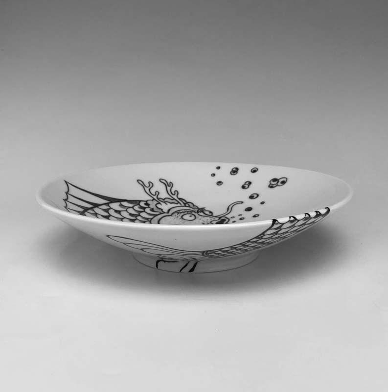 Thumbnail: 9.5" Bubble Eyes Bowl / black
