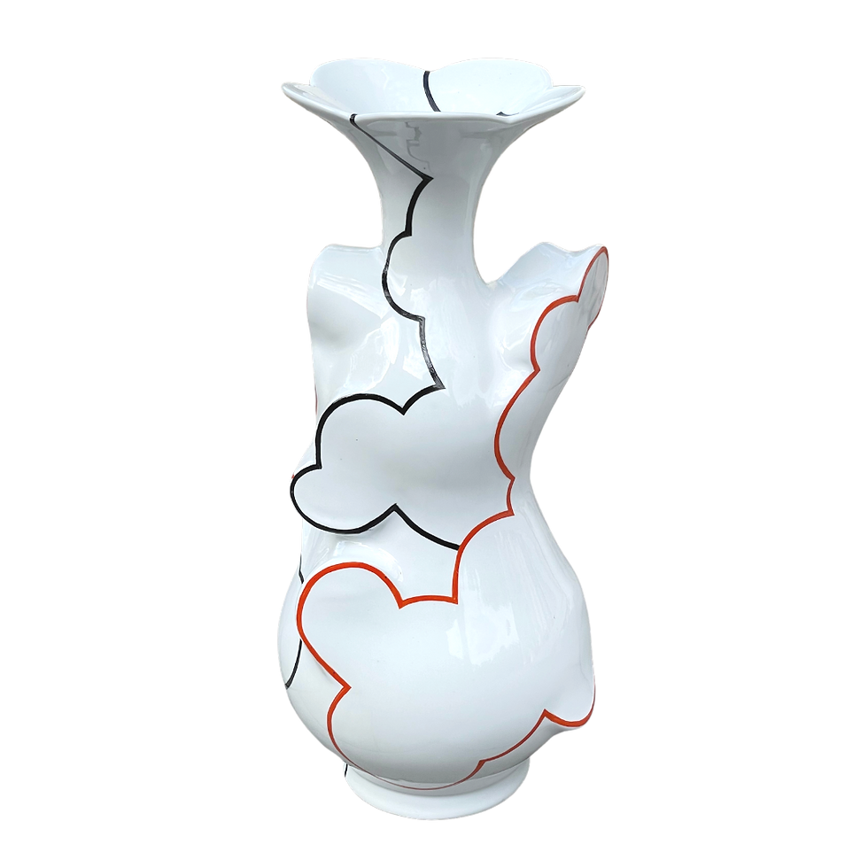 Thumbnail: Flared Cloud Bottle / orange & black