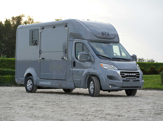 STX horse van dodge ram in gray