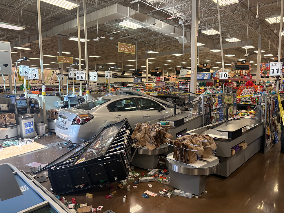 Shoppers injured when car crashes into Athens supermarket