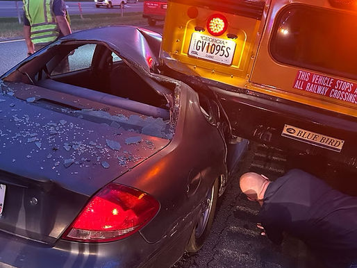 Car crashes into school bus on Athens Perimeter