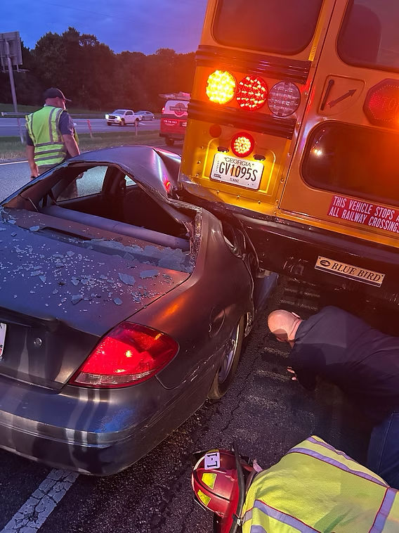 School bus and car collide on Athens Perimeter