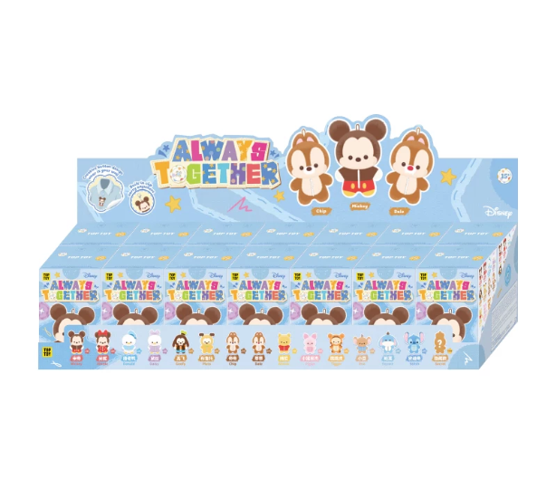 TOP TOY Disney Always Together Series Button Plush Charm Blind Box