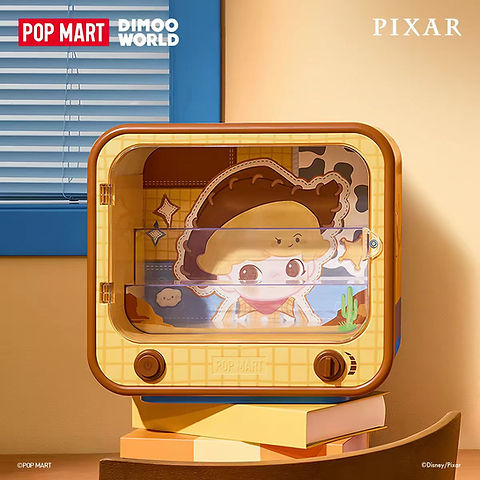 POP MART DIMOO WORLD × PIXAR Series TV Set Luminous Display Case