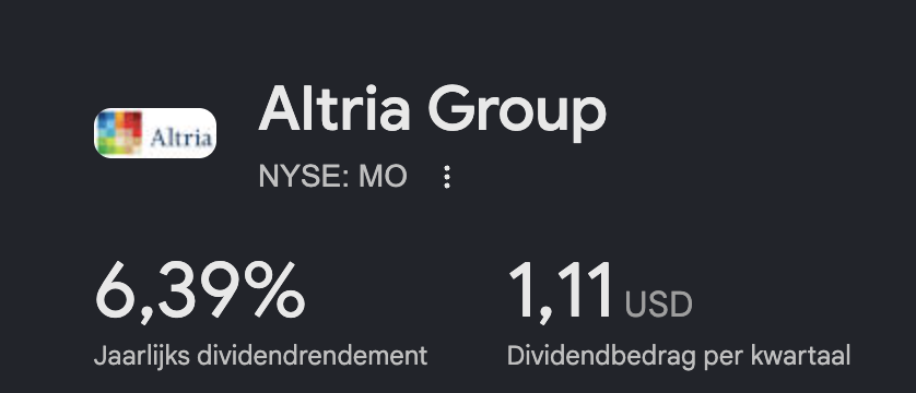 Altria dividend