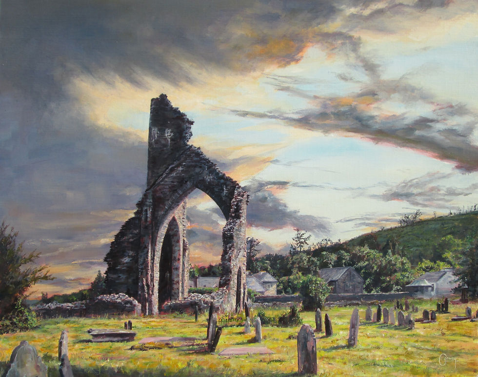 Conway Rowland 'Talley Abbey, Dusk' -Talley, Carmarthenshire