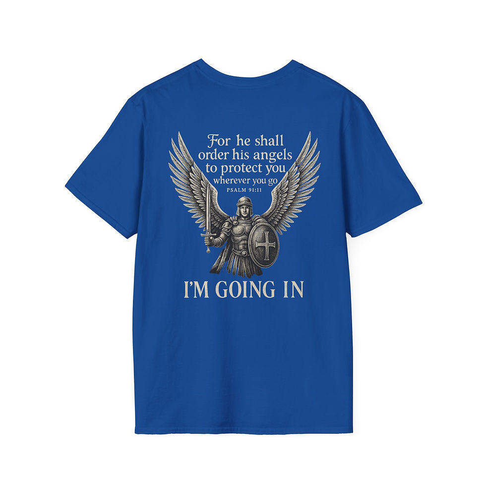 Thumbnail: Guardian Angel Psalm 91:11 Soft Cotton T-Shirt