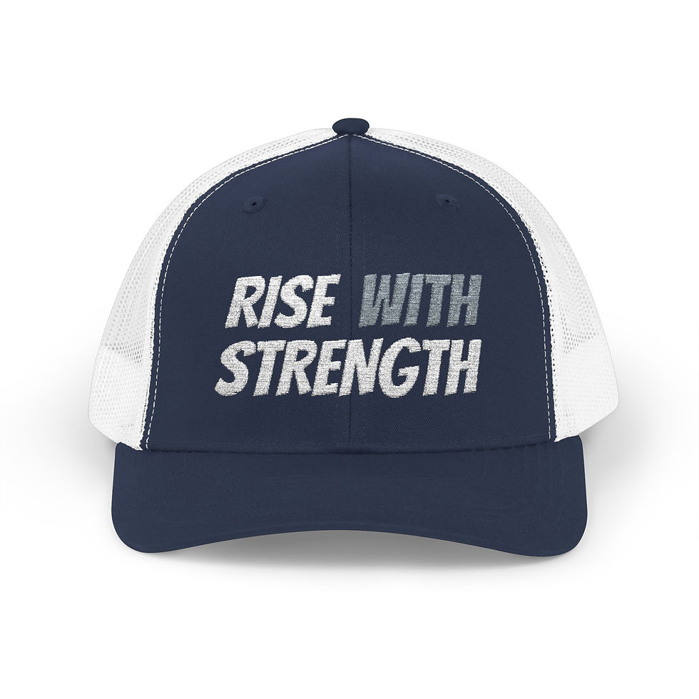 Thumbnail: Rise With Strength Snapback Trucker Cap: Motivational Mesh Hat