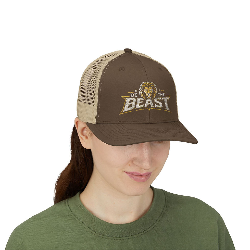 Thumbnail: "Be The Beast" Snapback Trucker Cap Fox Logo Motivational Hat