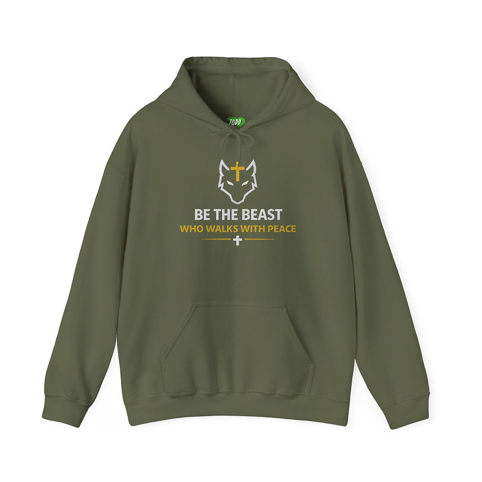 Thumbnail: Christian Wolf Hoodie- "Be The Beast Who Walks With Peace" Graphic Sweatshirt