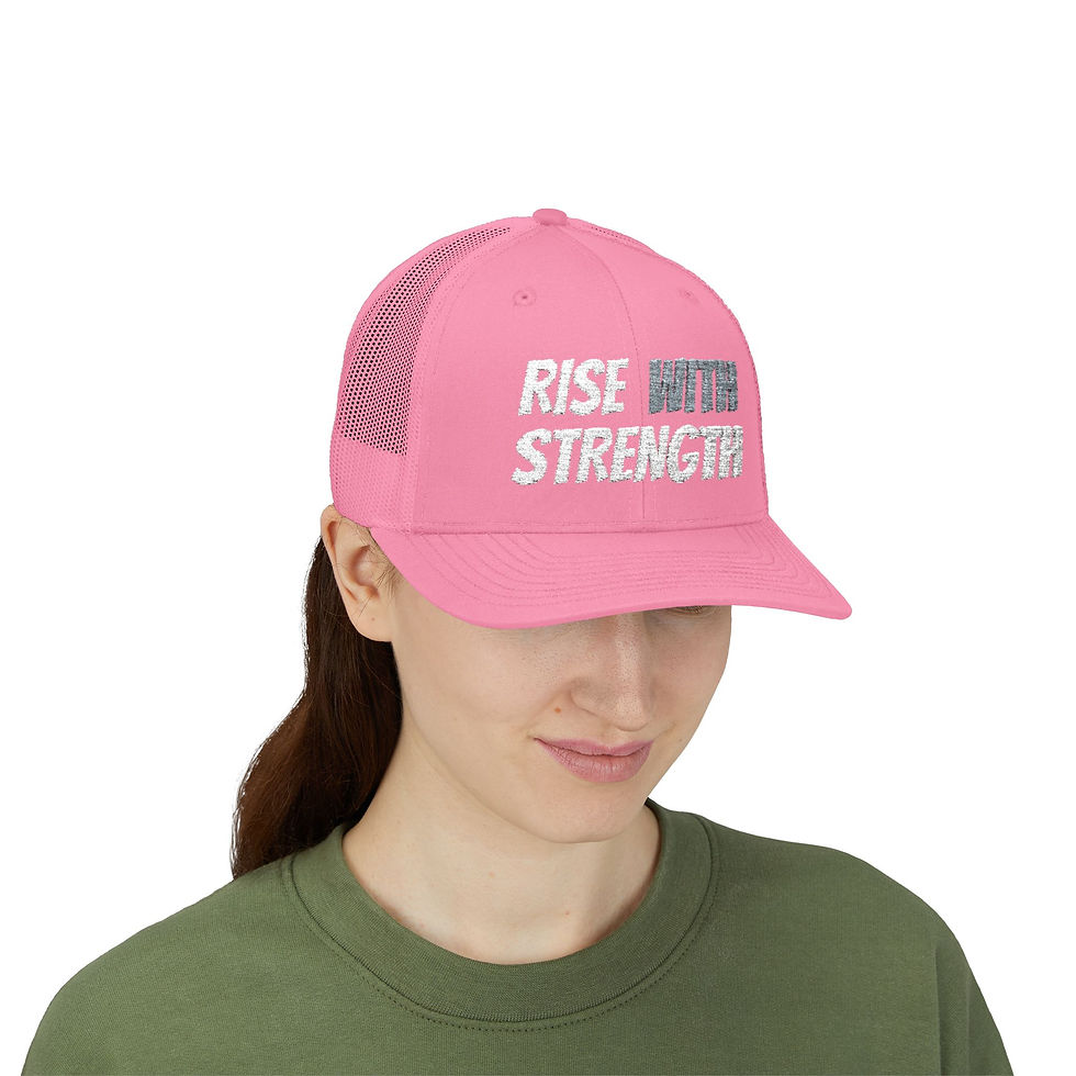 Thumbnail: Rise With Strength Snapback Trucker Cap: Motivational Mesh Hat