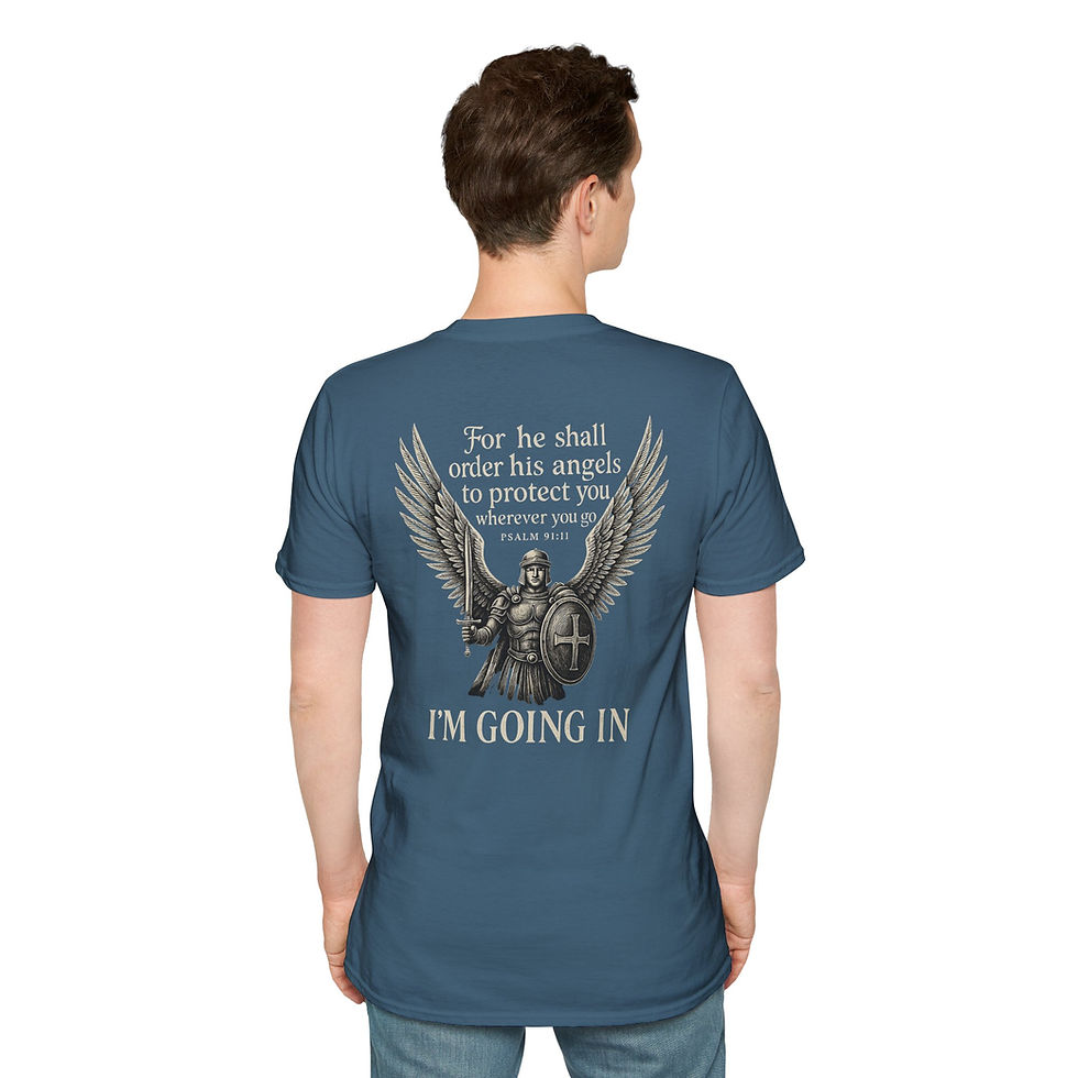 Thumbnail: Guardian Angel Psalm 91:11 Soft Cotton T-Shirt