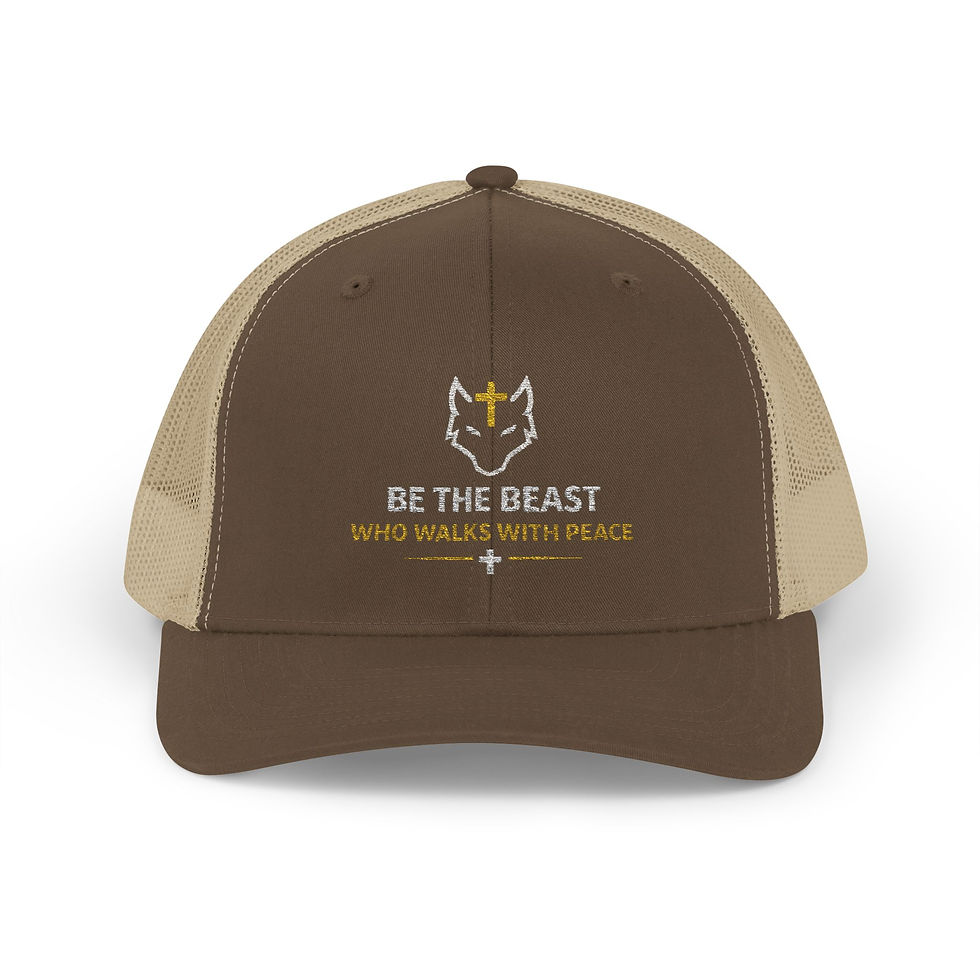 Thumbnail: Trucker Cap- "Be The Beast Who Walks With Peace" Embroidered Snapback