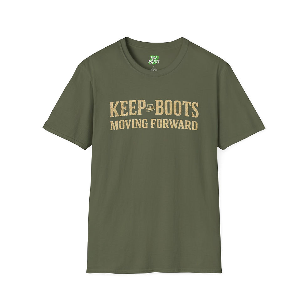Thumbnail: Keep Your Boots Moving Forward T-Shirt- Motivational Western Workwear Tee
