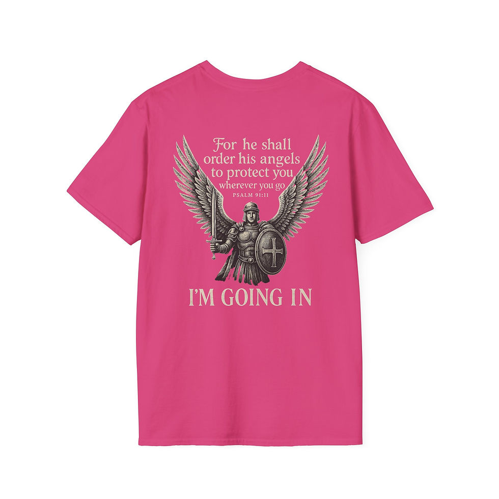 Thumbnail: Guardian Angel Psalm 91:11 Soft Cotton T-Shirt