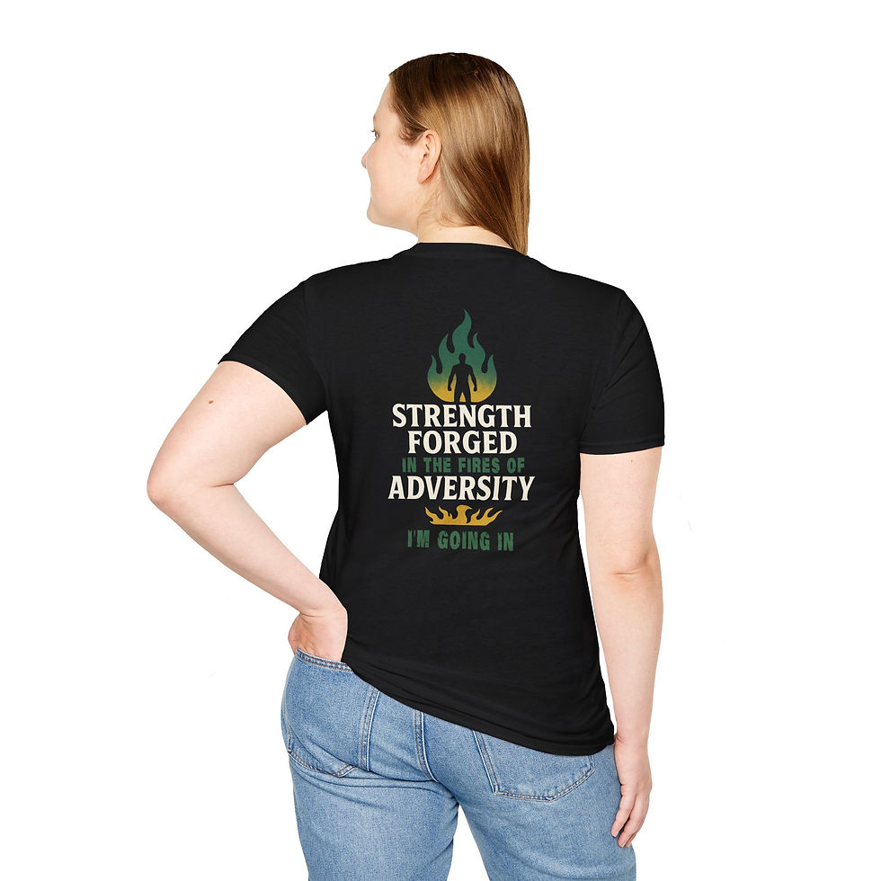 Thumbnail: Strength Forged Through Adversity- Motivational Soft Cotton T-Shirt