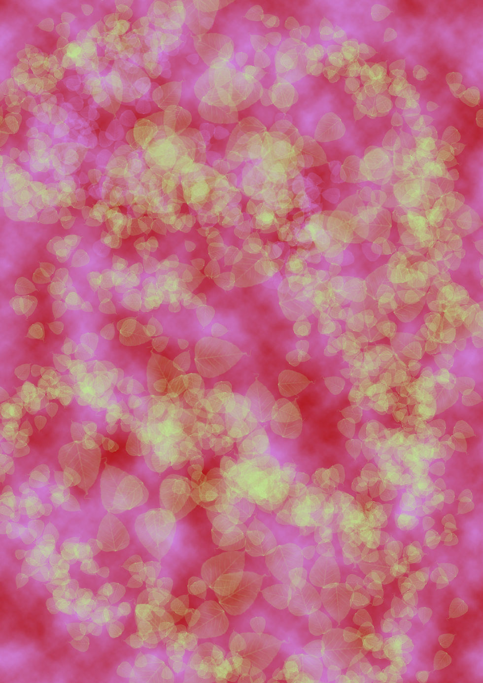 un immagine grafica contenente delle foglie gialle su sfondo rosa