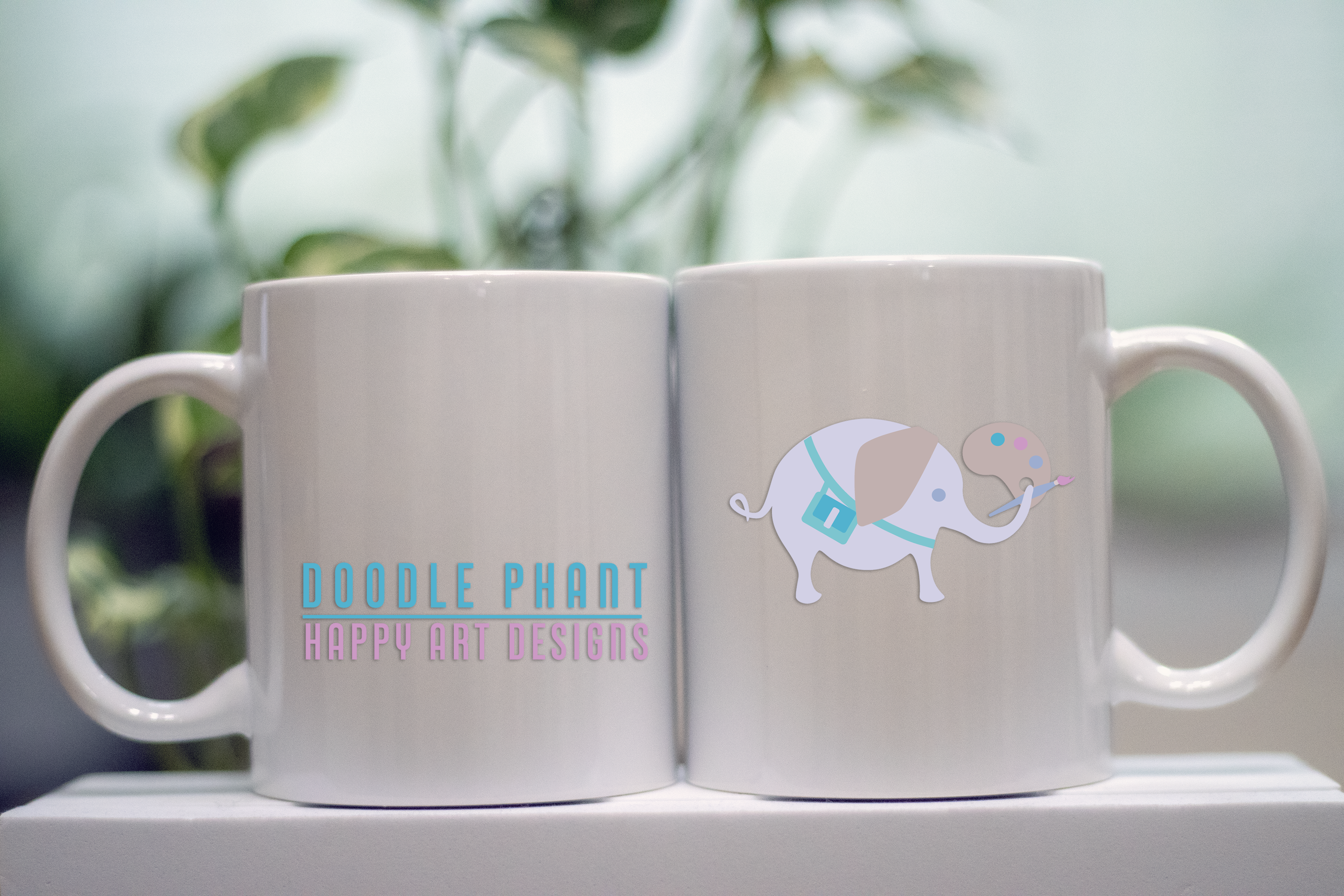 DoodlePhant (1 mug printed on both sides)