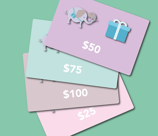 Gift cards are an inexpensive and practical. in amounts of $25, $50, $75, $100
