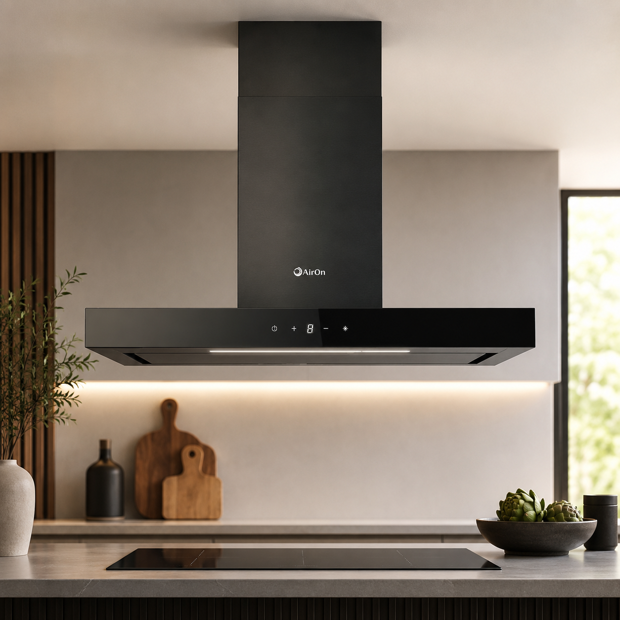 Campana Isla negra matte 90 cm 3488MB290 AirOn