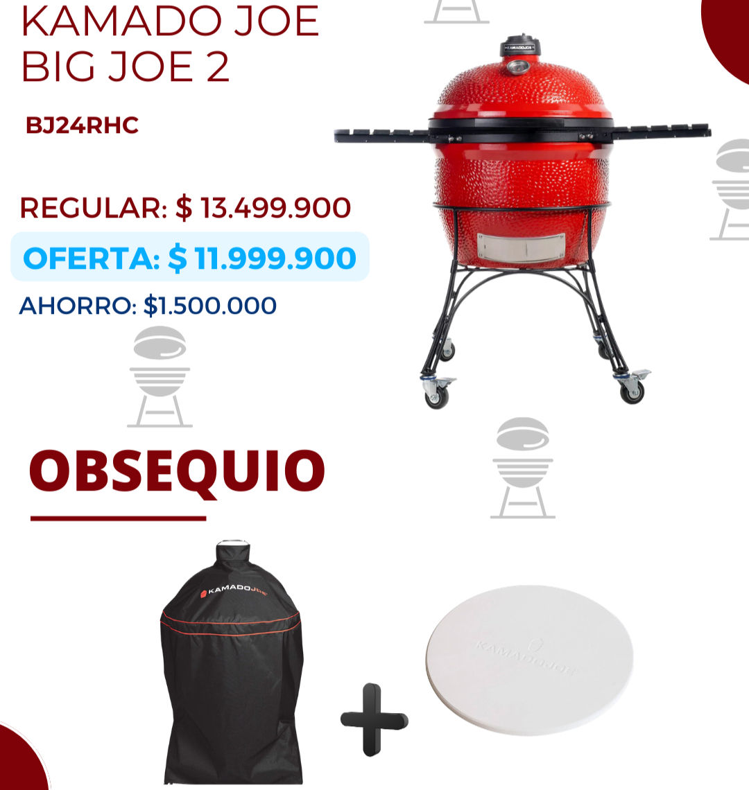 Asador carbón 61 cm BJ24RHC Kamado Joe