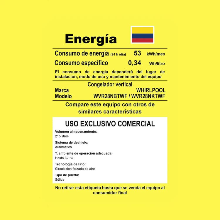Miniatura: Congelador Vertical 274 L Sistema  Dual Cooling Gris WVR28NKTWF Whirpool