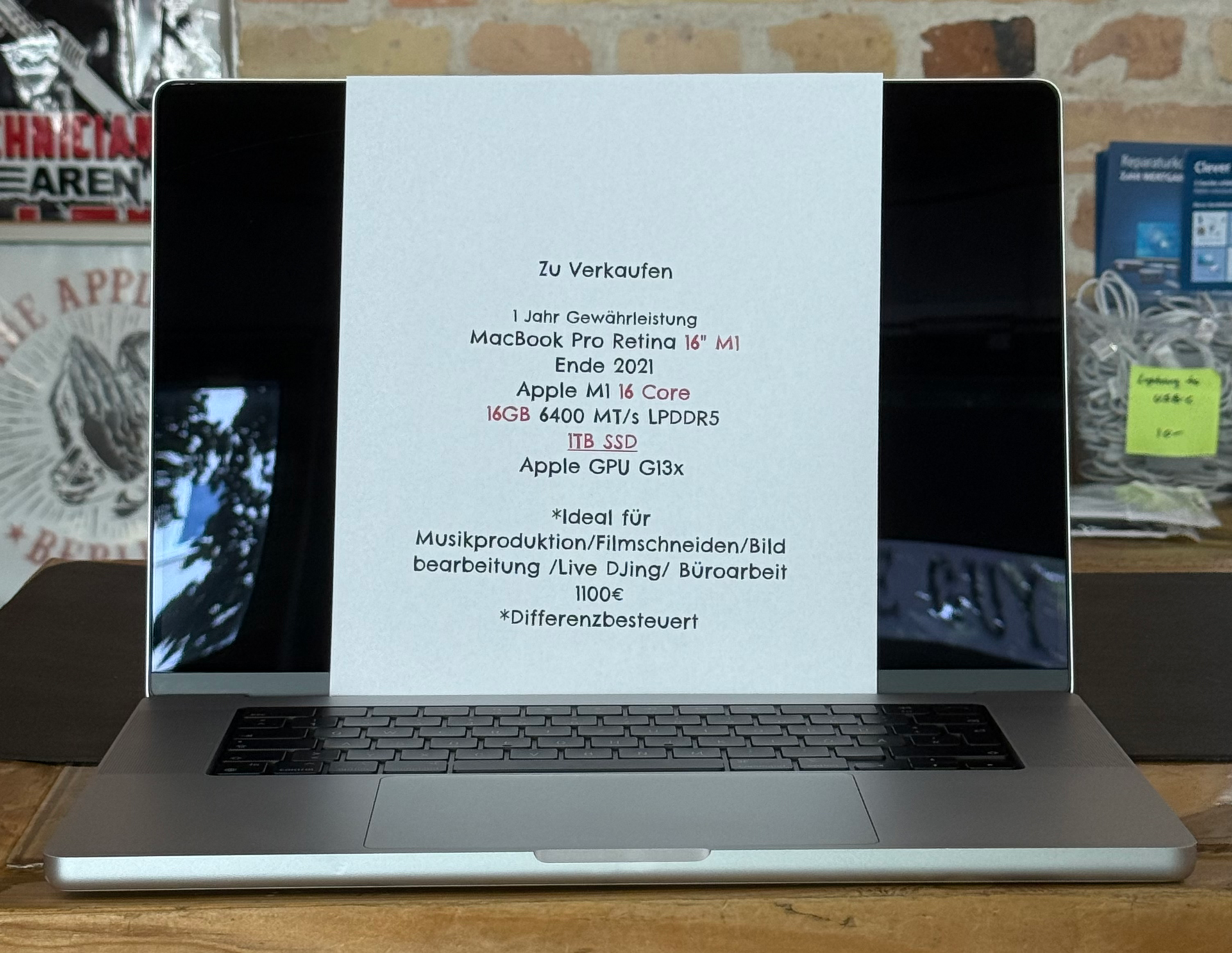 MacBook Pro Retina 16" M1 Ende 2021