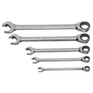 ATORN 51780070 Ratchet Comb. Wrench Set 5 Pcs 8/10/13/17/19 mm Ratchet Function