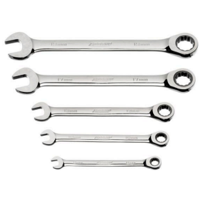 ATORN 51780019 Ratchet Combination Wrench Set Straight 5 Pcs 8/10/13/17/19 mm