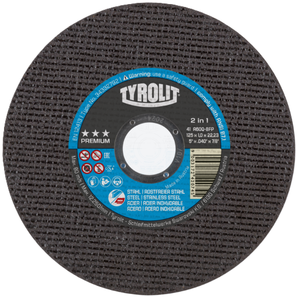 TYROLIT 121878 Cut-Off Wheel 230x2.5x22.23 mm A 30 Q-BFX A