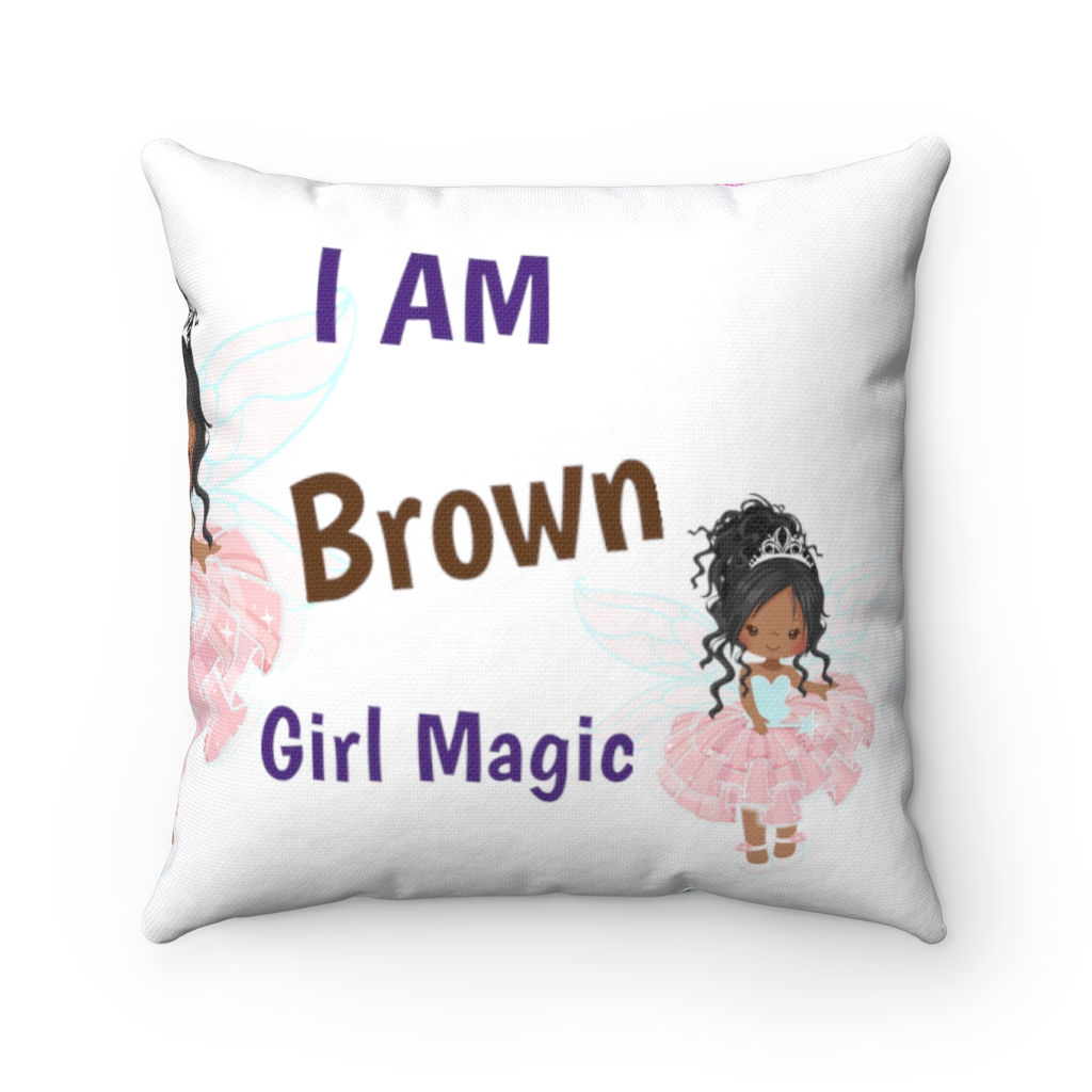 "Believe In The Magic" Square Spun Polyester Pillow