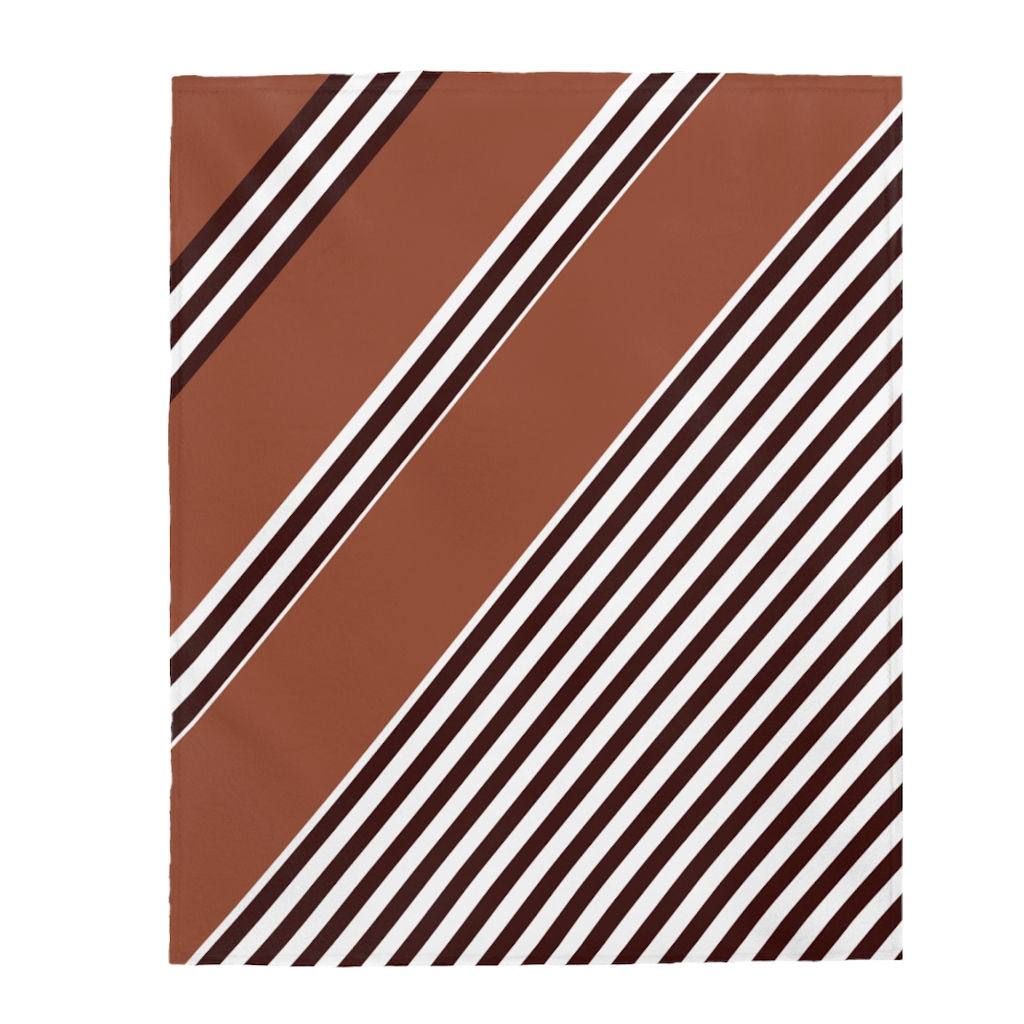 "The Straight & Narrow" - Velveteen Plush Blanket (Chocolate)