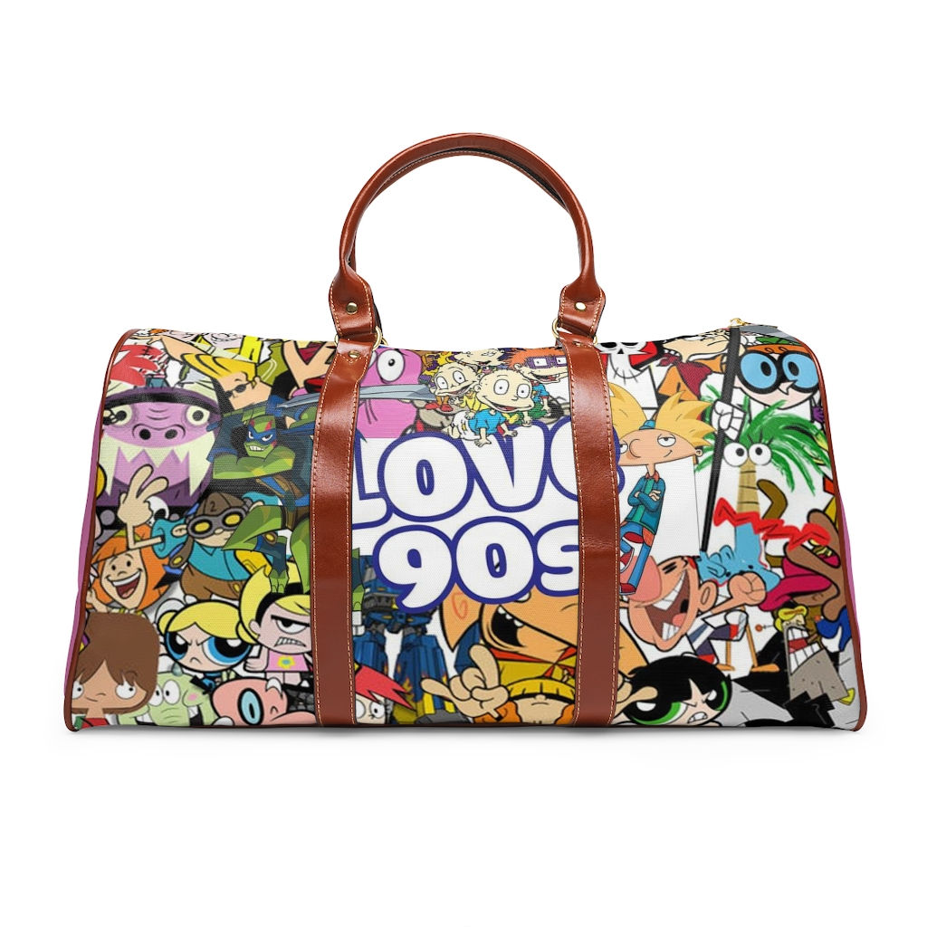 I Love the 90's Waterproof Travel Bag (Pink)