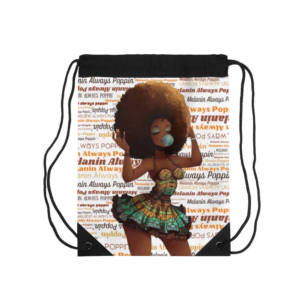 "Melanin Always Poppin'" - Drawstring Bag