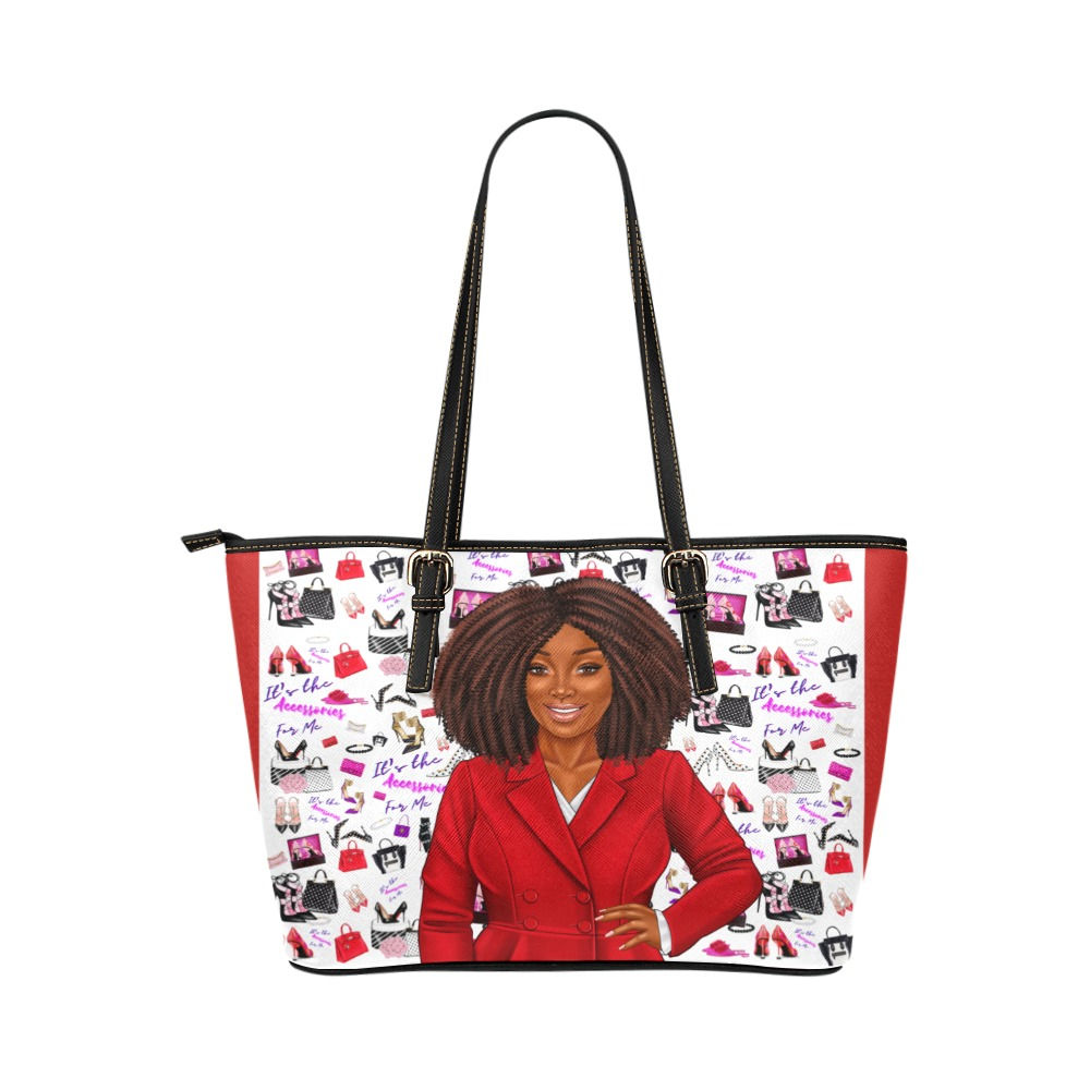 "It's the Accessories for Me" Leather Tote Bag