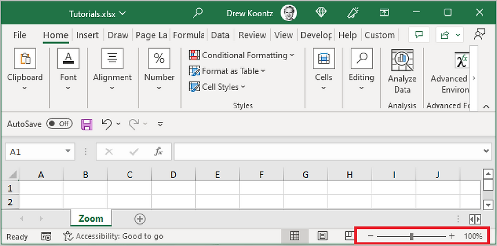how to Change the Zoom Level With the Zoom Slider
