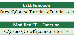 How to Return the File Pathway of an Excel Workbook Using a Formula