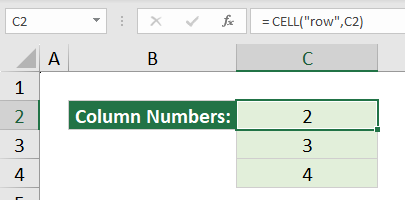 how to return the current cells row number in excel using a formula