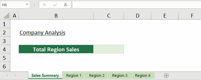 step by step example of creating a 3D reference in Excel