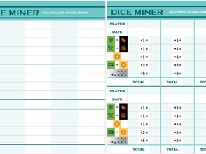 Printable Dice Miner Scorecard Template in Excel