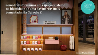 Projeto de quiosque comercial desenvolvido para a marca Ticky, apresentando um espaço totalmente personalizado com identidade visual moderna, iluminação estratégica, exposição organizada de produtos, torre de balas, nichos decorativos e mobiliário planejado. O ambiente evidencia como um projeto de arquitetura comercial transforma um espaço existente em uma experiência de marca, fortalecendo o posicionamento, atraindo consumidores da Geração Z e potencializando as vendas em shopping centers. Projeto assinado pela Celine Muller Design.