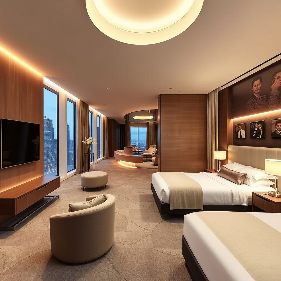 photo d'un hôtel moderne vue de l'intérieur avec une ambiance esthétique chaleureuse, repr