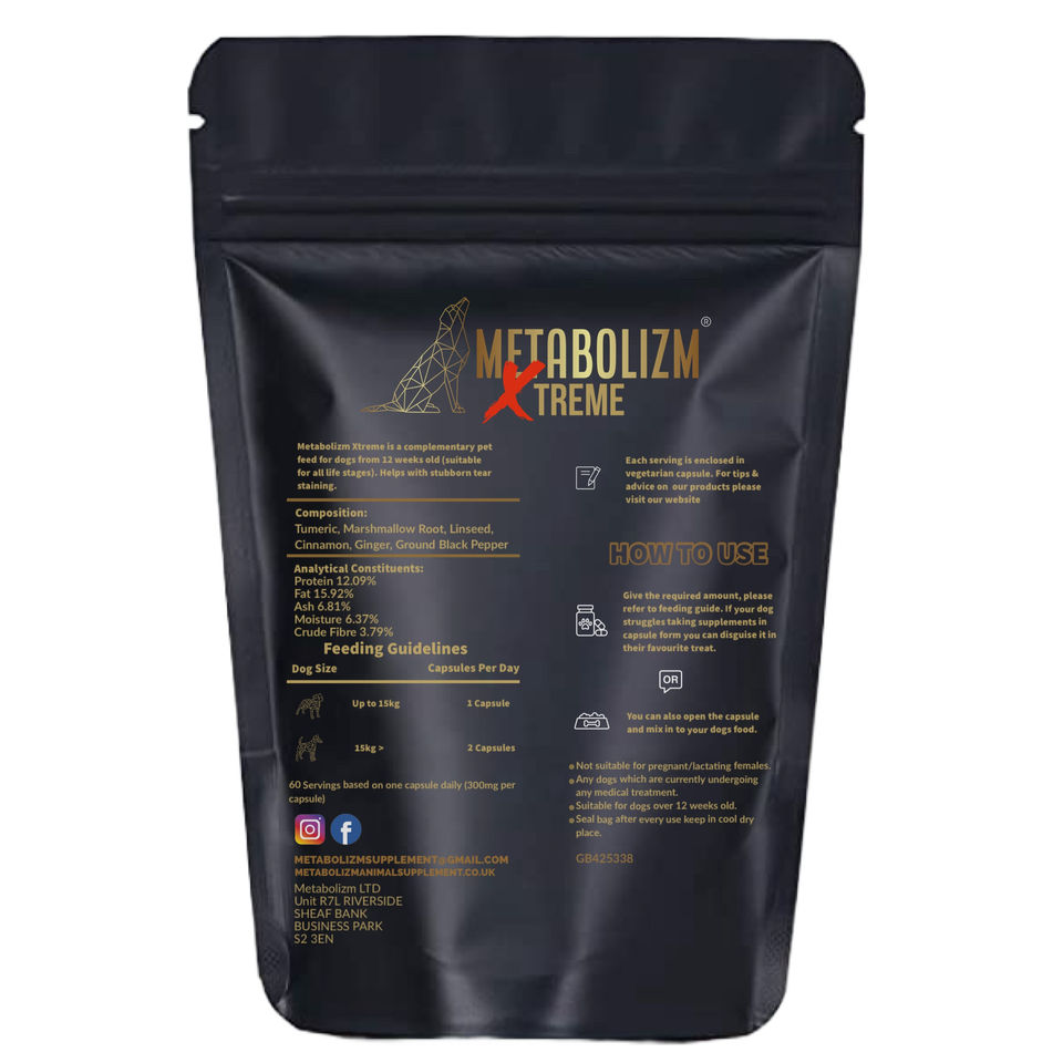 metabolizm xtreme tear stain remover supplement for dogs