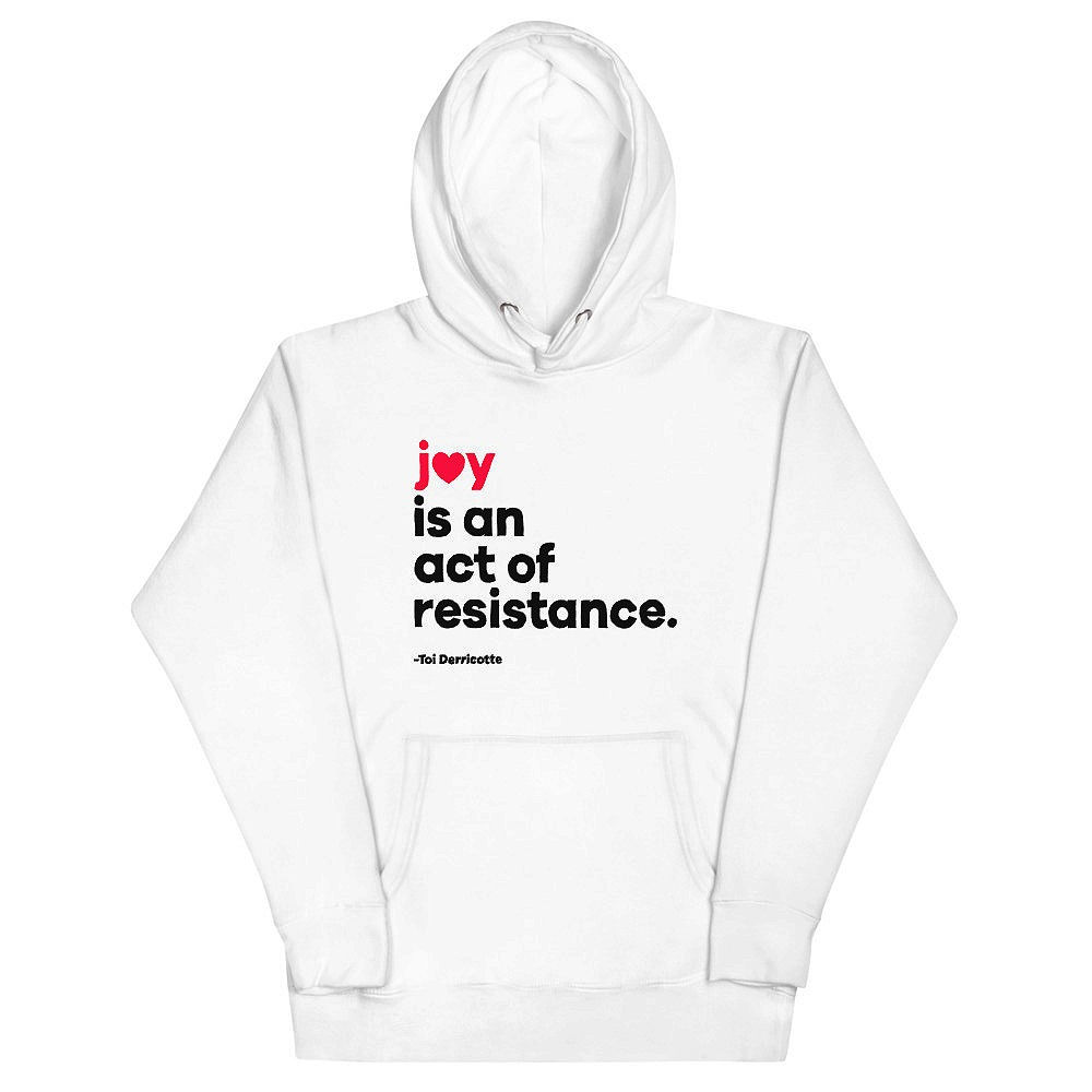 JOY Unisex Hoodie White