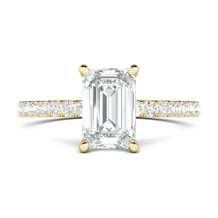 Thumbnail: Emerald solitaire with side stones
