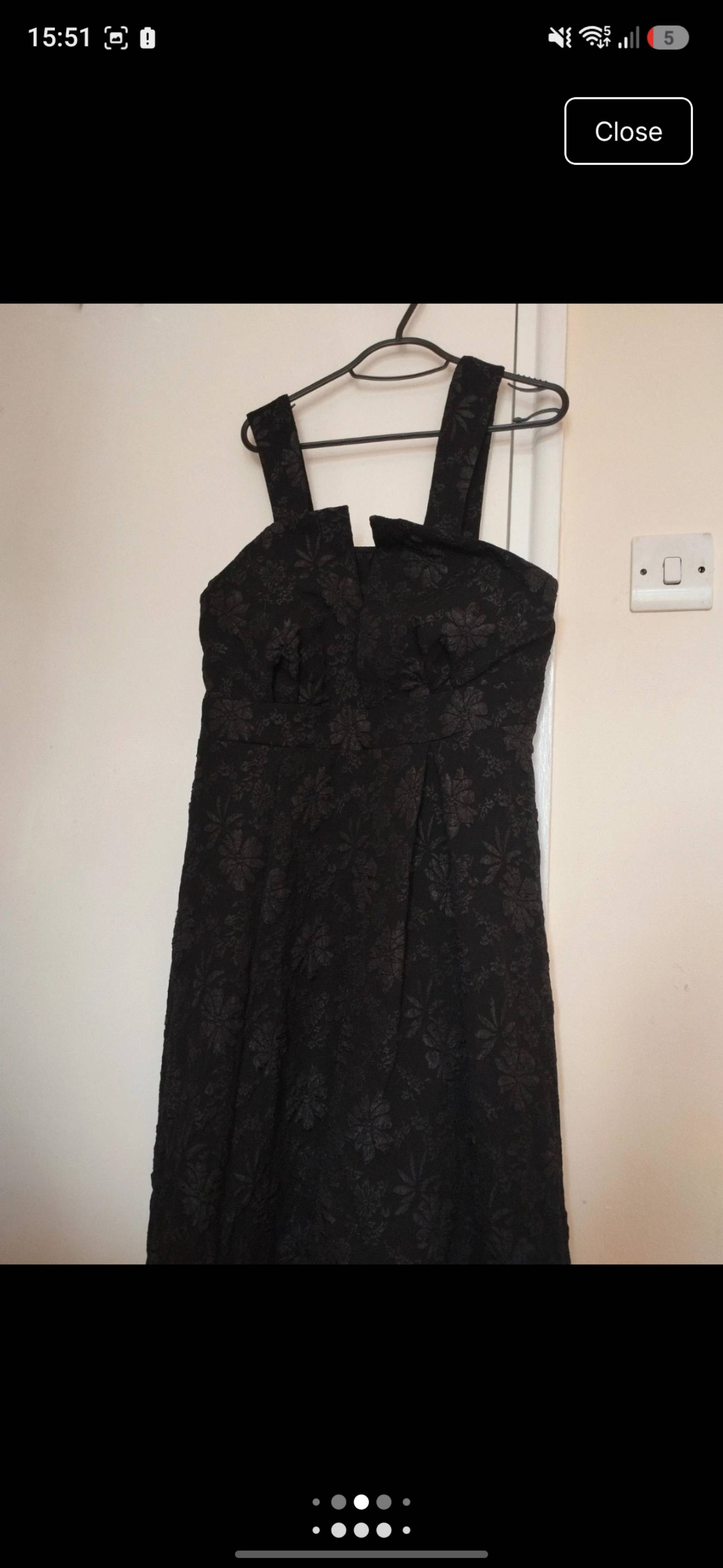 Black Floral Jacquard Sleeveless Dress