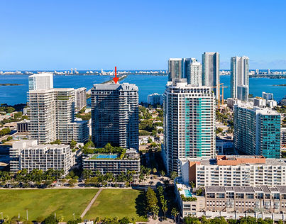 buildings in downtown miami with water backdrop